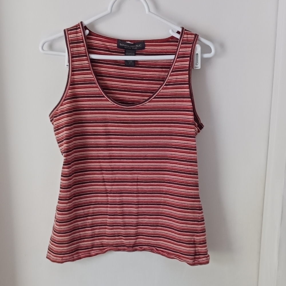 Banana Republic earth toned striped tank too. Sz L